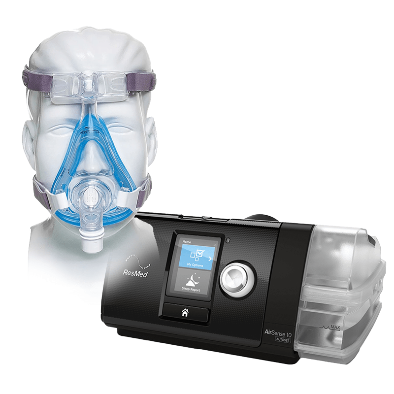 Kit CPAP Automático com Umidificador Airsense S10 - ResMed + Máscara Oronasal Amara Gel - Philips Respironics